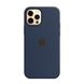 Оригинальный силиконовый чехол Apple iPhone 12 | 12 Pro Silicone Case с MagSafe - Deep Navy (MHL43) MHL43 фото 2