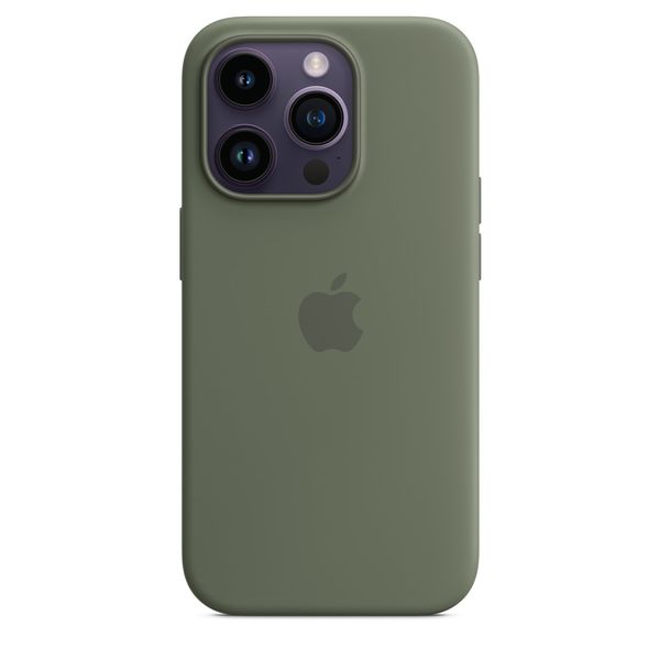 Оригінальний силіконовий чохол Apple iPhone 14 Pro Silicone Case з MagSafe - Olive (MQUH3) MQUH3 фото