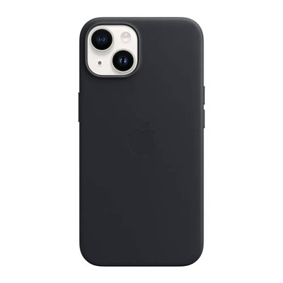 Оригинальный кожаный чехол Apple iPhone 14 Leather Case с MagSafe - Midnight (MPP43) MPP43 фото