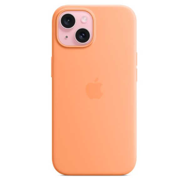 Оригінальний силіконовий чохол Apple iPhone 15 Silicone Case з MagSafe - Orange Sorbet (MT0W3) MT0W3 фото