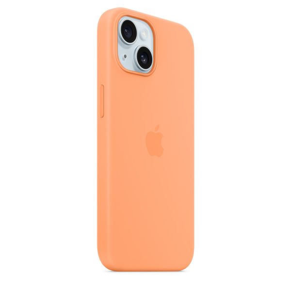 Оригінальний силіконовий чохол Apple iPhone 15 Silicone Case з MagSafe - Orange Sorbet (MT0W3) MT0W3 фото