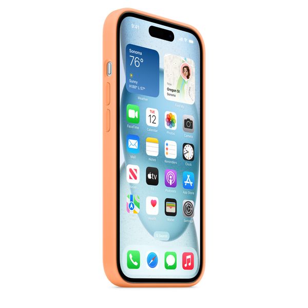 Оригинальный силиконовый чехол Apple iPhone 15 Silicone Case с MagSafe - Orange Sorbet (MT0W3) MT0W3 фото