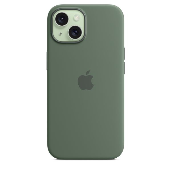 Оригінальний силіконовий чохол Apple iPhone 15 Silicone Case з MagSafe - Cypress (MT0X3) MT0X3 фото