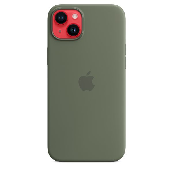 Оригінальний силіконовий чохол Apple iPhone 14 Plus Silicone Case з MagSafe - Olive (MQUD3) MQUD3 фото