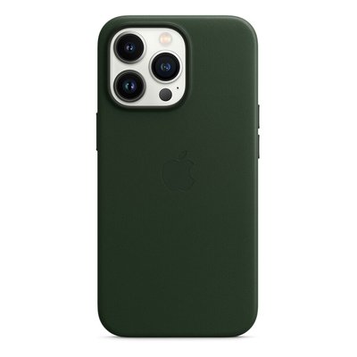 Оригинальный кожаный чехол Apple iPhone 13 Pro Leather Case с MagSafe - Sequoia Green (MM1G3) MM1G3 фото