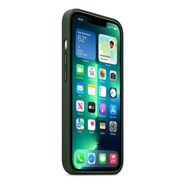 Оригінальний шкіряний чохол Apple iPhone 13 Pro Leather Case з MagSafe - Sequoia Green (MM1G3) MM1G3 фото