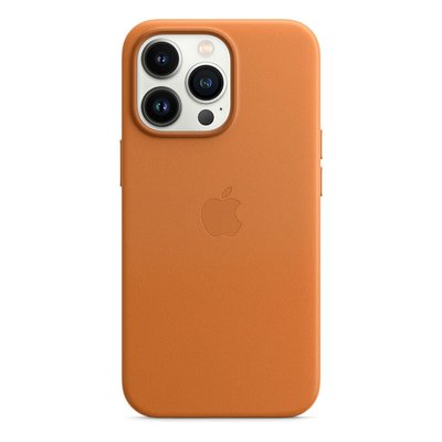 Оригинальный кожаный чехол Apple iPhone 13 Pro Leather Case с MagSafe - Golden Brown (MM193) MM193 фото