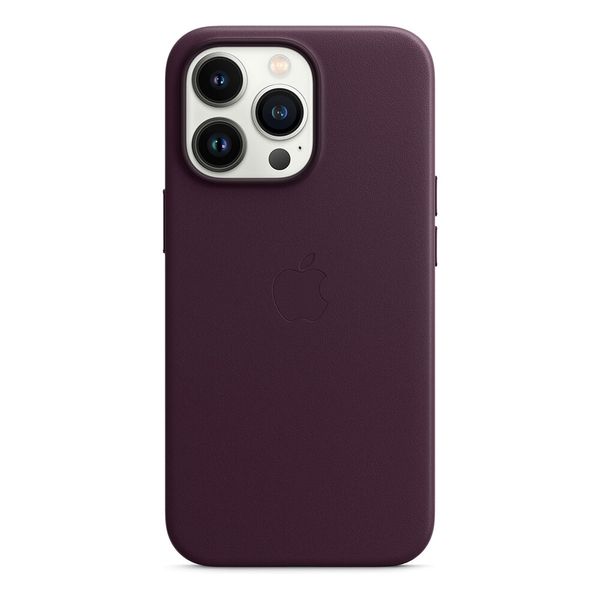 Оригинальный кожаный чехол Apple iPhone 13 Pro Leather Case с MagSafe - Dark Cherry (MM1A3) MM1A3 фото