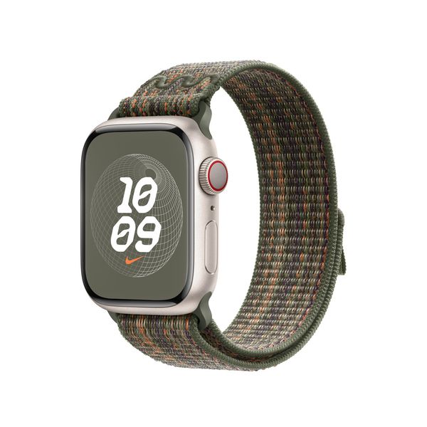 Оригінальний ремінець Apple Watch Nike Sport Loop 41/40/38 mm Sequoia/Orange (MTL33) MTL33 фото