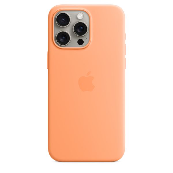 Оригінальний силіконовий чохол Apple iPhone 15 Pro Max Silicone Case з MagSafe - Orange Sorbet (MT1W3) MT1W3 фото