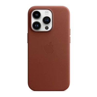 Оригинальный кожаный чехол Apple iPhone 14 Pro Max Leather Case с MagSafe - Umber (MPPQ3) MPPQ3 фото