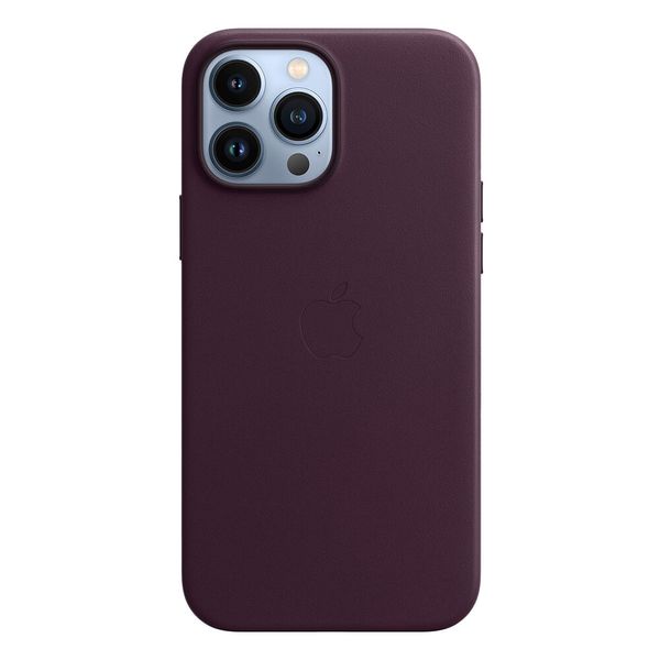 Оригинальный кожаный чехол Apple iPhone 13 Pro Max Leather Case с MagSafe - Dark Cherry (MM1M3) MM1M3 фото