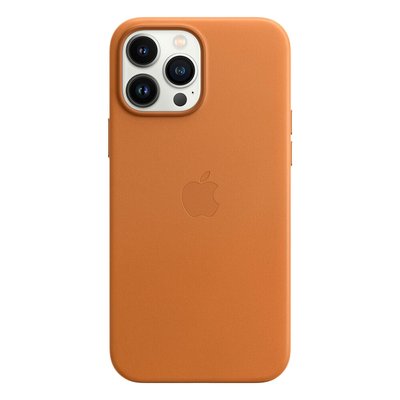 Оригінальний шкіряний чохол Apple iPhone 13 Pro Max Leather Case з MagSafe - Golden Brown (MM1L3) MM1L3 фото
