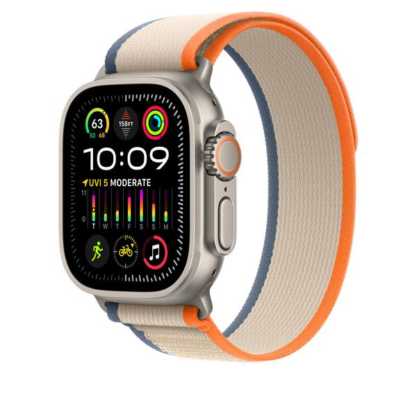 Оригинальный ремешок Apple Watch Trail Loop 49/45/44/42 mm Orange/Beige - S/M (MT5W3) MT5W3 фото