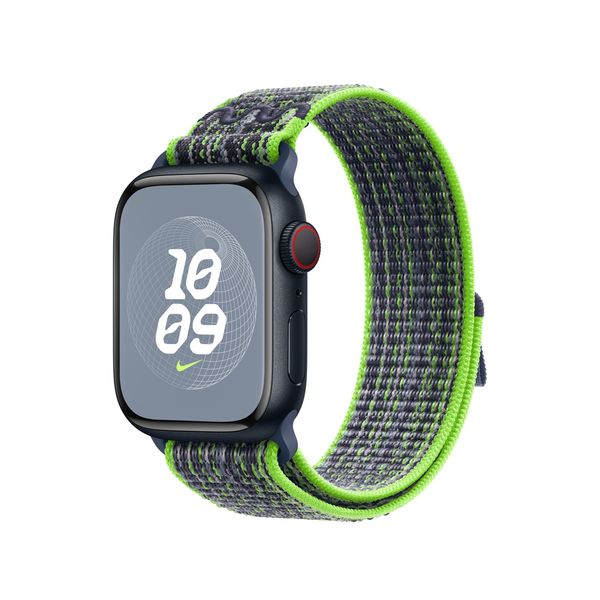 Оригінальний ремінець Apple Watch Nike Sport Loop 41/40/38 mm Bright Green/Blue (MTL03) MTL03 фото