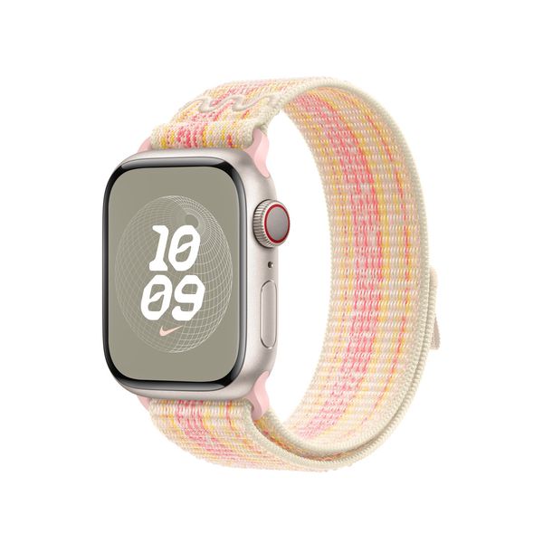 Оригинальный ремешок Apple Watch Nike Sport Loop 41/40/38 mm Starlight/Pink (MUJW3) MUJW3 фото