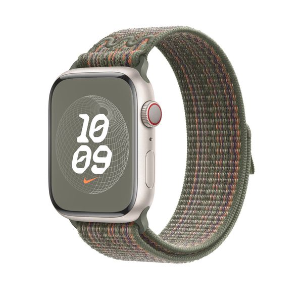 Оригінальний ремінець Apple Watch Nike Sport Loop 49/45/44/42 mm Sequoia/Orange (MTL63) MTL63 фото